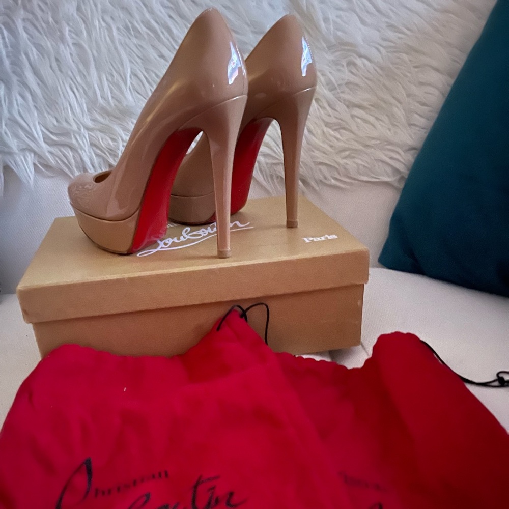 Christian Louboutin Heels 7 1/2 Nude Red Bottoms